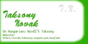 taksony novak business card